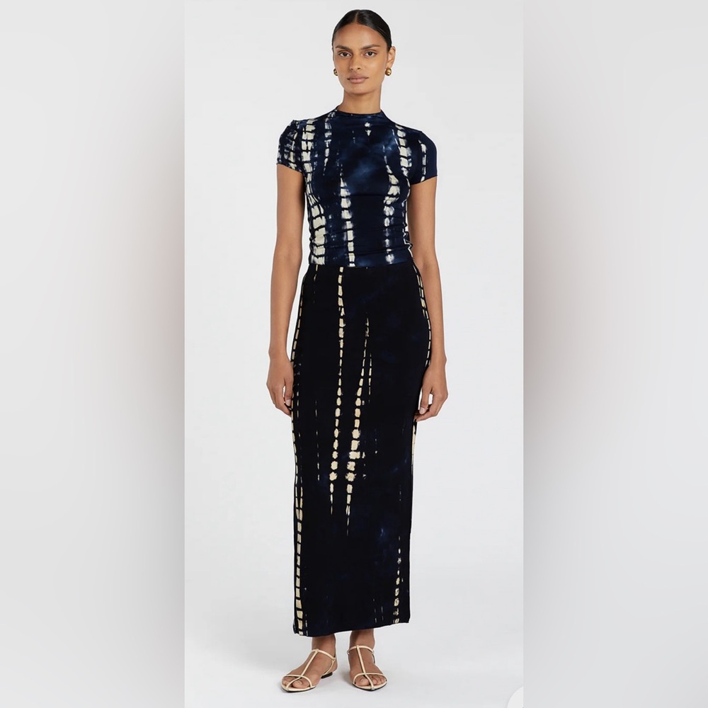 DISSH WILDER INK TIEDYE MIDI SKIRT